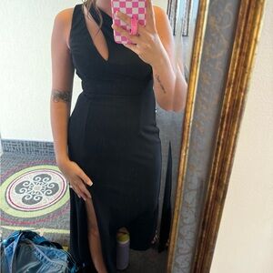 Lulus Black Floor Length/bridesmaid dress